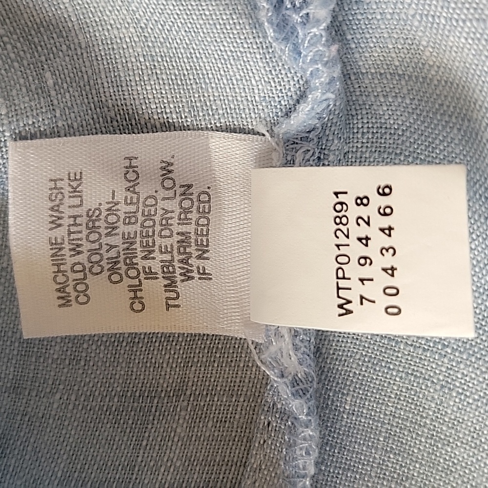 J.Jill light blue 100% linen long sleeve women's blouse size M. - Picture 4 of 5